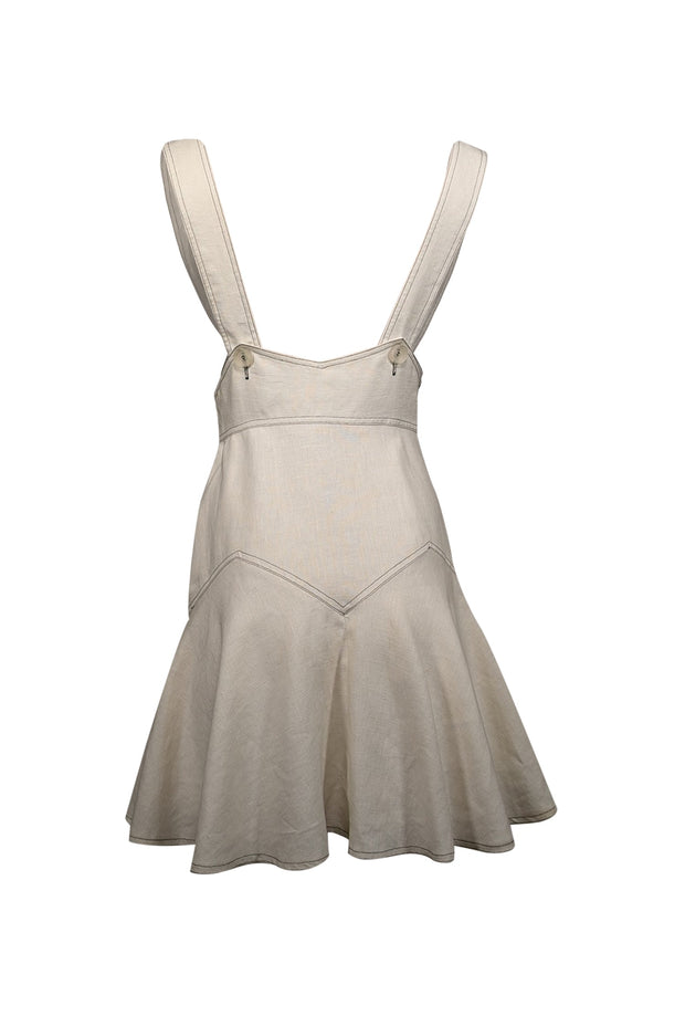 Current Boutique-Anna Sui - Ivory Linen Sleeveless Overall Dress Sz 6