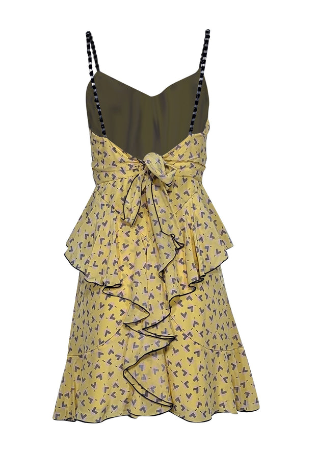 Current Boutique-Anna Sui - Yellow & Black Print Sleeveless Dress Sz 6