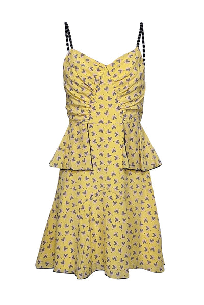 Current Boutique-Anna Sui - Yellow & Black Print Sleeveless Dress Sz 6