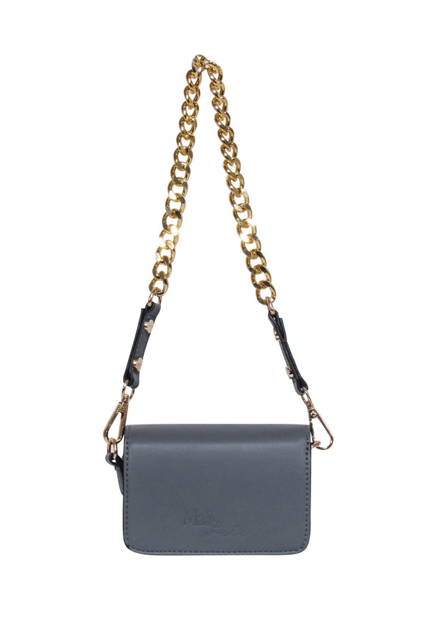 Current Boutique-Anthropologie x Mali & Lili - Grey Faux Leather Micro Crossbody Bag