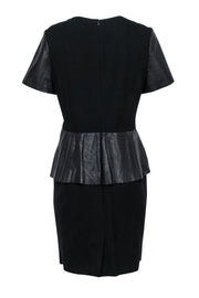 Current Boutique-Antonio Melani - Black Leather Peplum Dress Sz 14