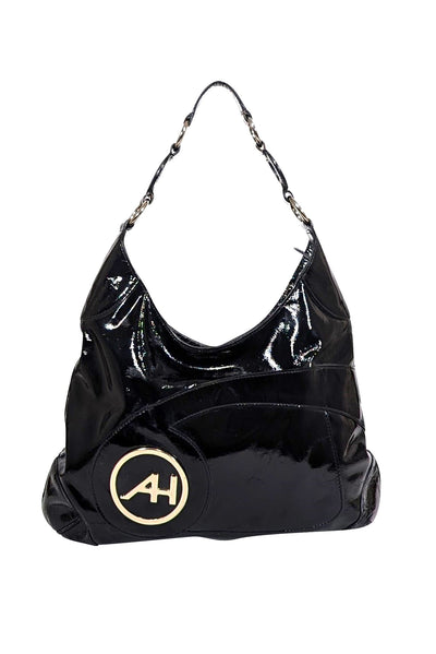 Current Boutique-Anya Hindmarch - Black Patent Leather Shoulder Bag