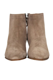 Current Boutique-Aquatalia - Beige Suede Upper Short Boots Sz 9