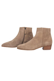 Current Boutique-Aquatalia - Beige Suede Upper Short Boots Sz 9