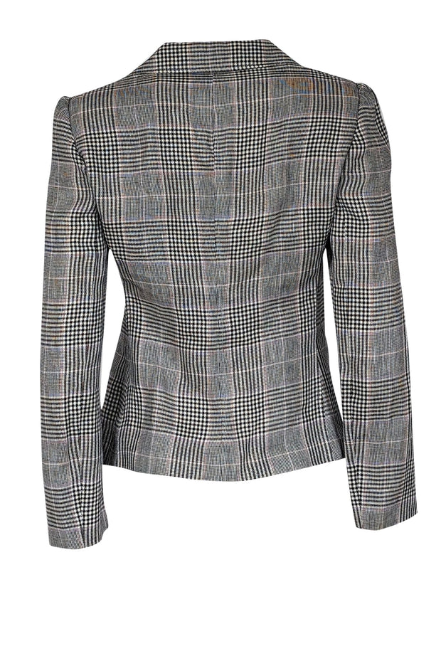 Current Boutique-Armani Collezioni - Black, Cream, Pink & Purple Plaid Blazer Sz 4