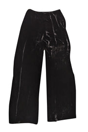 Current Boutique-Armani Collezioni - Black Velvet Straight Leg Pants Sz 4