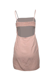 Current Boutique-Auteur - Pink Sand Linen Blend Tie Front Mini Dress Sz M