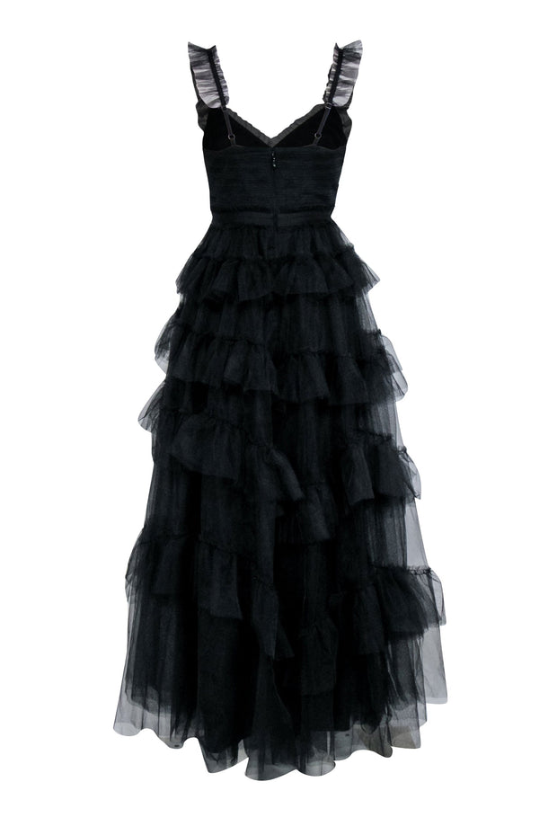 Current Boutique-BCBG Max Azaria - Black "Luna" Ruffled Gown Sz 6