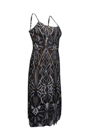 Current Boutique-BCBG Max Azria - Black & Beige Lace Sleeveless Dress Sz 10