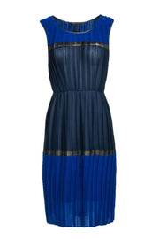 Current Boutique-BCBG Max Azria - Blue Colorblock Midi Dress Sz S