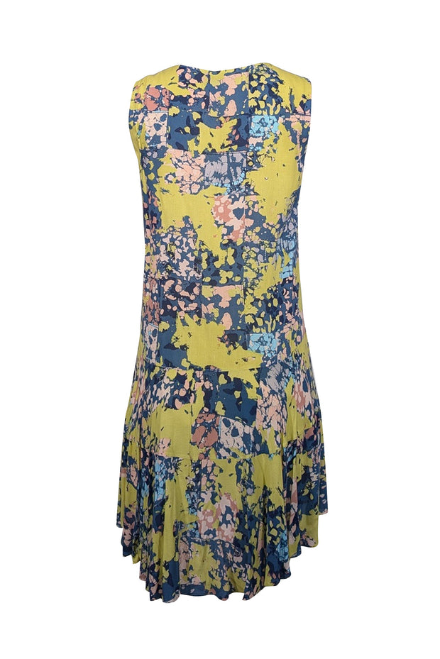 Current Boutique-BCBG Max Azria - Chartreuse, Blue, & Pink Print Sleeveless Dress Sz XS