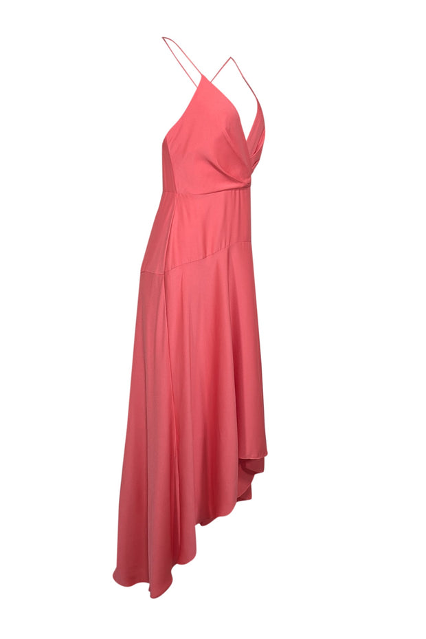 Current Boutique-BCBG Max Azria - Coral Pink Cross Back High-Low Formal Dress Sz 8