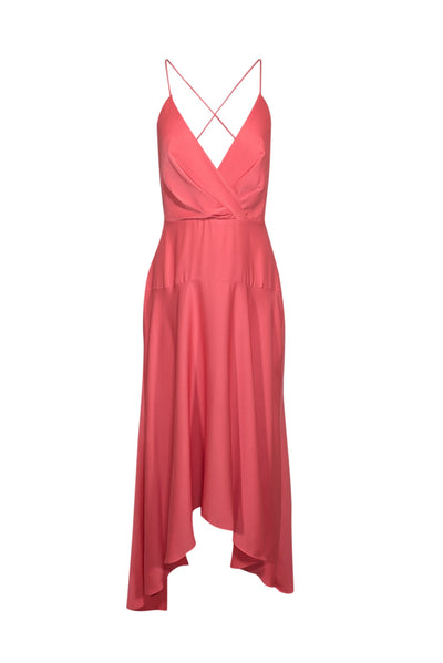 Current Boutique-BCBG Max Azria - Coral Pink Cross Back High-Low Formal Dress Sz 8