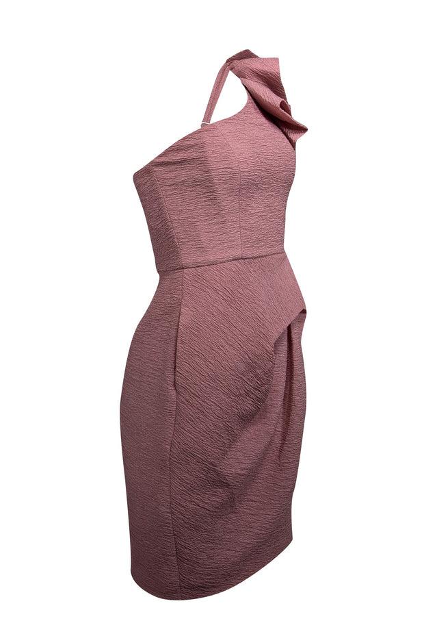 Current Boutique-BCBG Max Azria - Dusty Pink One-Shoulder Fitted Dress Sz 4