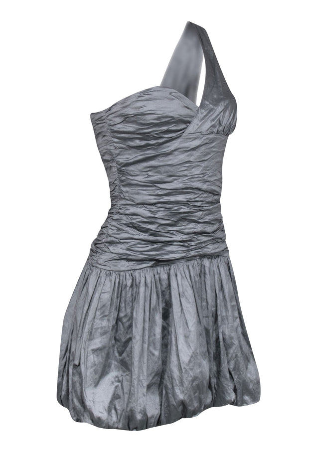 Current Boutique-BCBG Max Azria - Grey One Shoulder Bubble Dress Sz 4