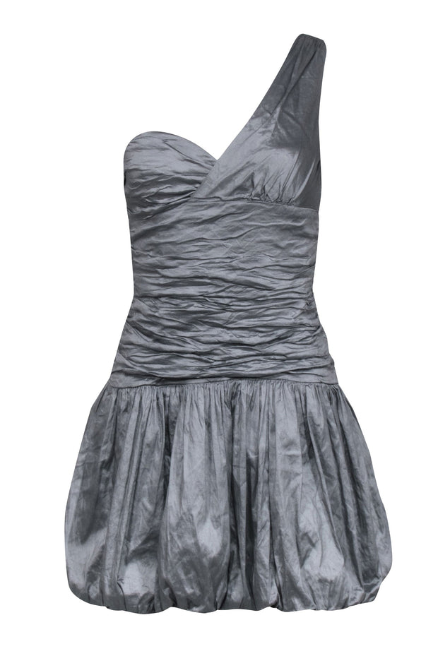 Current Boutique-BCBG Max Azria - Grey One Shoulder Bubble Dress Sz 4