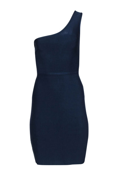 Current Boutique-BCBG Max Azria - Navy Bandage One-Shoulder Dress Sz XS