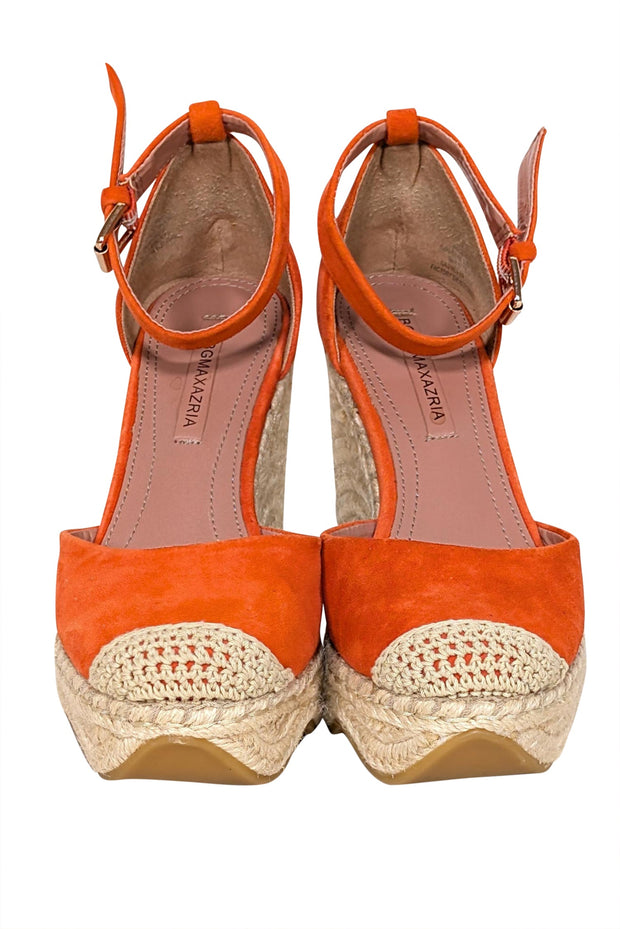 Current Boutique-BCBG Max Azria - Orange Suede Espadrille Wedges Sz 7