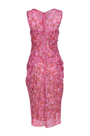 Current Boutique-BCBG Max Azria - Pink & Orange Print Sleeveless Midi Dress Sz 8