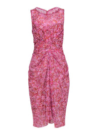 Current Boutique-BCBG Max Azria - Pink & Orange Print Sleeveless Midi Dress Sz 8