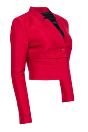 Current Boutique-BCBG Max Azria - Red Cropped Single Button Blazer Sz S