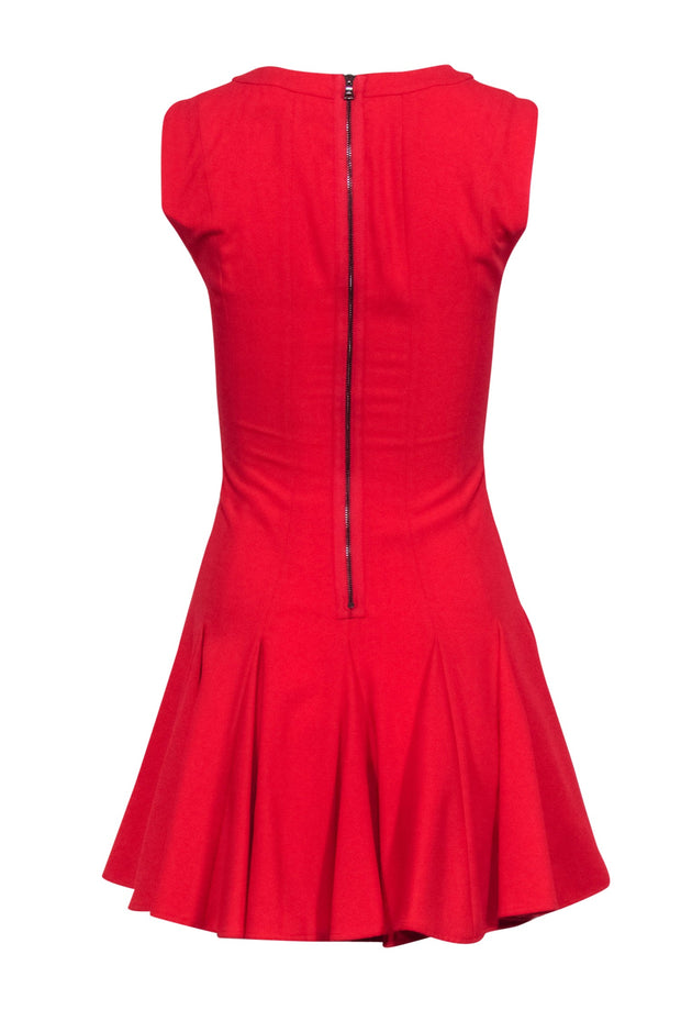 Current Boutique-BCBG Max Azria - Red Sleeveless Dress w/ Pleated Hemline Sz 0P