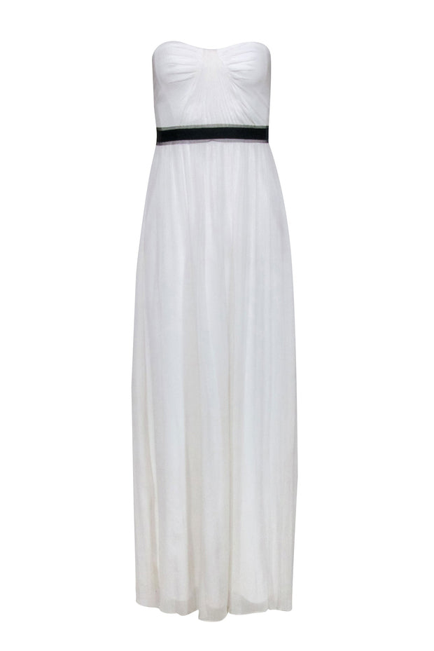 Current Boutique-BCBG Max Azria - White Strapless Silk Formal Dress Sz 4