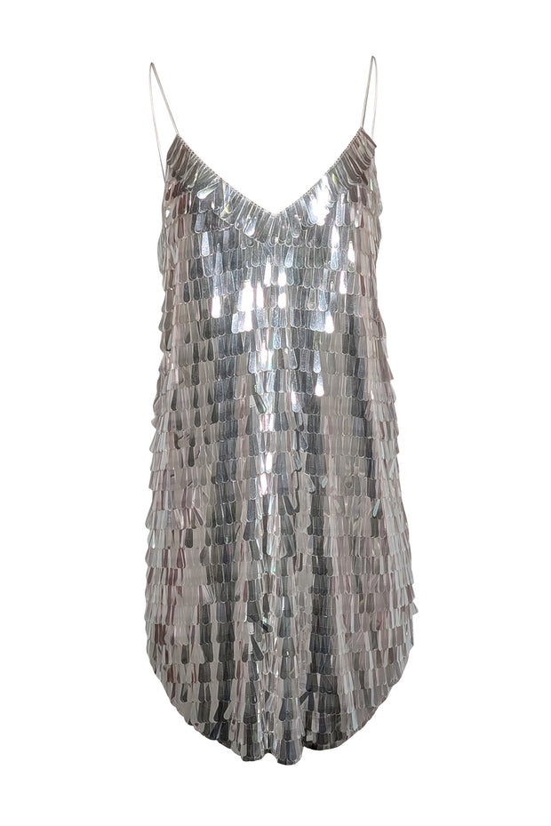 Current Boutique-BHLDN - White Sleeveless Iridescent Sequin Sleeveless Dress Sz 14