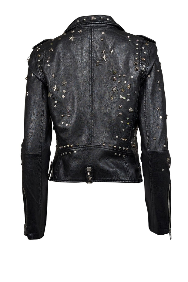 Current Boutique-BLANKNYC - Black Studded Vegan Leather Moto Jacket Sz S