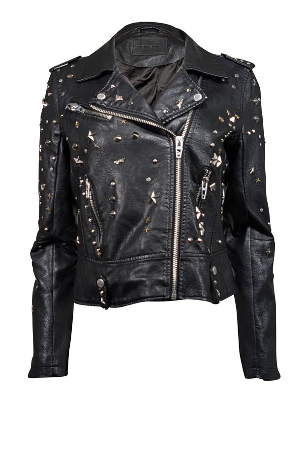 Current Boutique-BLANKNYC - Black Studded Vegan Leather Moto Jacket Sz S