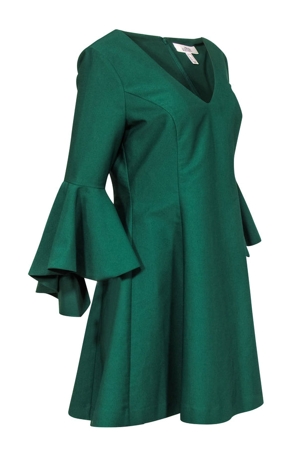 Current Boutique-Badgley Mischka - Green Belle Sleeve Dress Sz 10