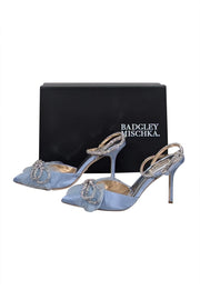 Current Boutique-Badgley Mischka - Light Blue "Sacred Embellished" Ankle Strap Pumps Sz 8