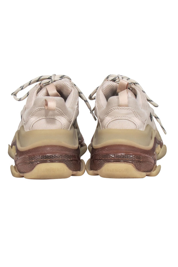 Current Boutique-Balenciaga - Beige, Cream & Tan Chunky "Triple S" Sneakers Sz 7