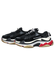 Current Boutique-Balenciaga - Black, Cream & Red Chunky "Triple S" Sneakers Sz 6