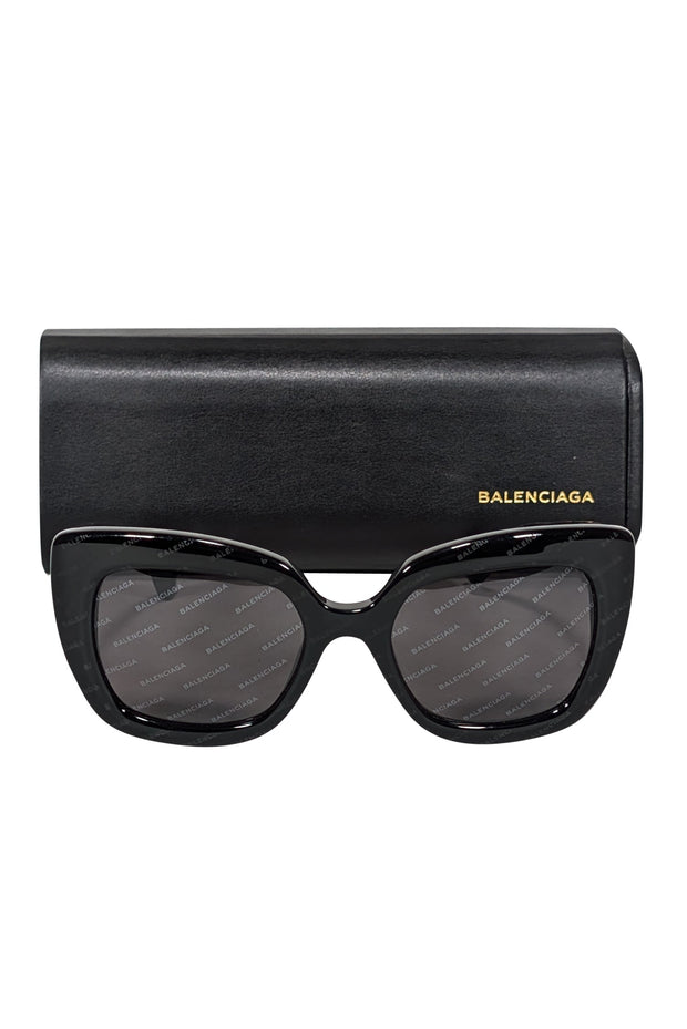 Current Boutique-Balenciaga - Black Logo Lens Sunglasses