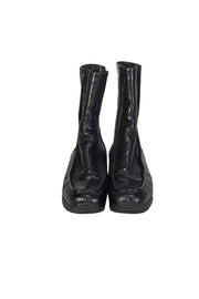 Current Boutique-Bally - Black Patent Leather Shearling-Lined Boots Sz 9