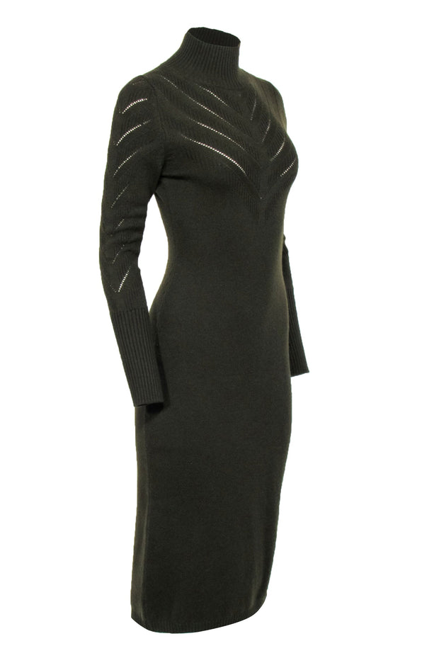 Current Boutique-Barrie - Olive Green Cashmere Knit Dress Sz S