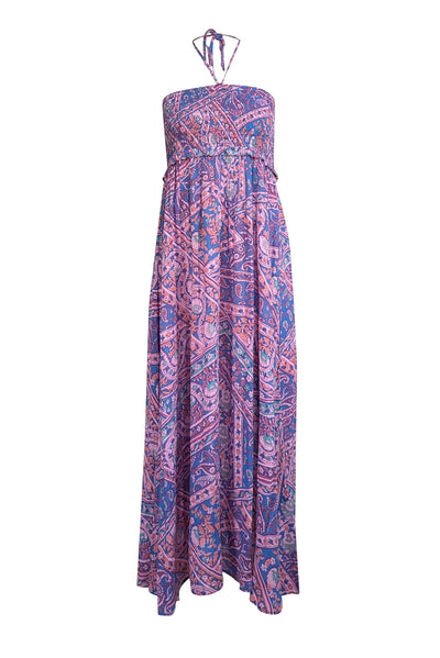 Current Boutique-Ba&sh - Pink & Blue "Friska" Halter Dress Sz S