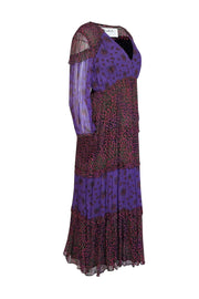 Current Boutique-Ba&sh - Purple & Black Multi Print Maxi Dress Sz 10