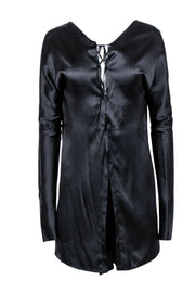 Current Boutique-Ben Taverniti - Black Silk Blend Blouse Sz M