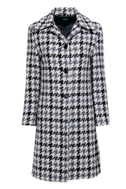 Current Boutique-Benetton - Cream, Grey & Black Houndstooth Wool Blend Coat Sz 6