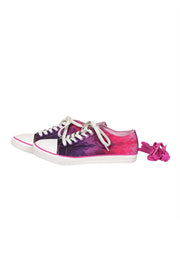 Current Boutique-Bikkembergs -Pink & Purple Tie Dye Flame Print Sneakers Sz 9