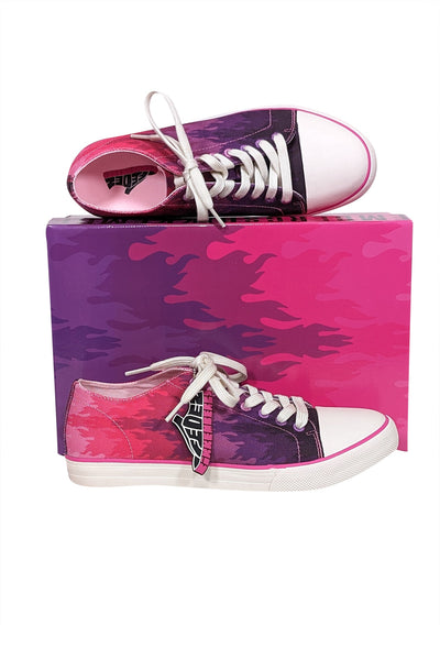Current Boutique-Bikkembergs -Pink & Purple Tie Dye Flame Print Sneakers Sz 9