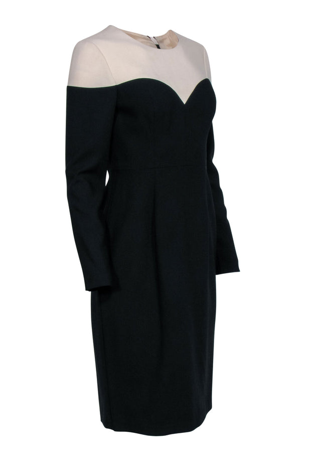 Current Boutique-Black Halo - Black Midi Dress w/ Cream Colorblock Sz 8