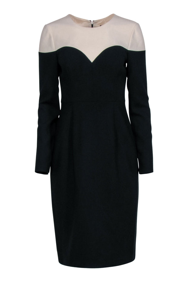 Current Boutique-Black Halo - Black Midi Dress w/ Cream Colorblock Sz 8