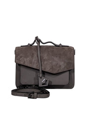 Current Boutique-Botkier - Grey Saffiano Leather & Suede Crossbody Bag