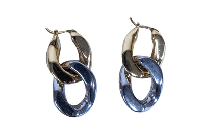 Current Boutique-Bottega Veneta - Gold & Silver Chain Earrings