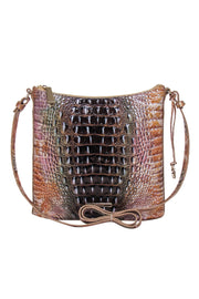 Current Boutique-Brahmin - Gold Multi Ombre Croc Embossed Leather Crossbody Bag