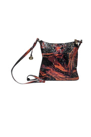 Current Boutique-Brahmin - Orange & Black Croc Embossed Crossbody Bag