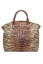 Current Boutique-Brahmin - Tan & Brown "Feline Ombre Melbourne" Satchel Bag